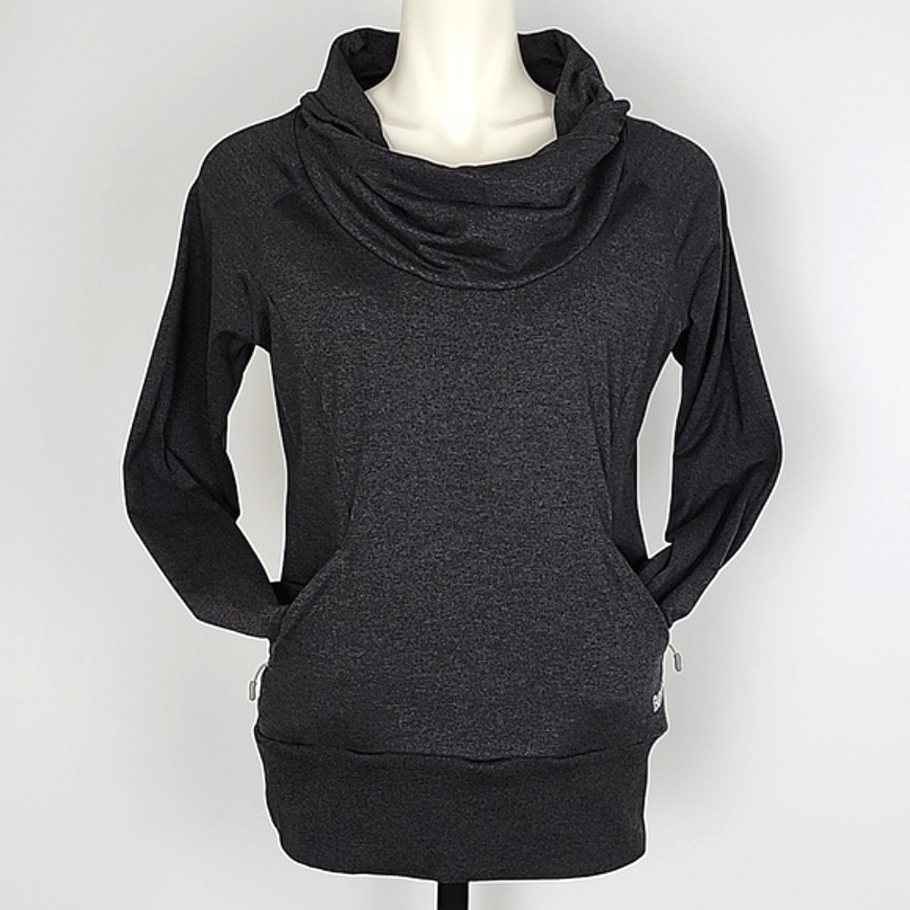Bench Women's Pullover Top Cowl Kneck Front Pocket Dark Grey Size Small - Picture 3 of 13
